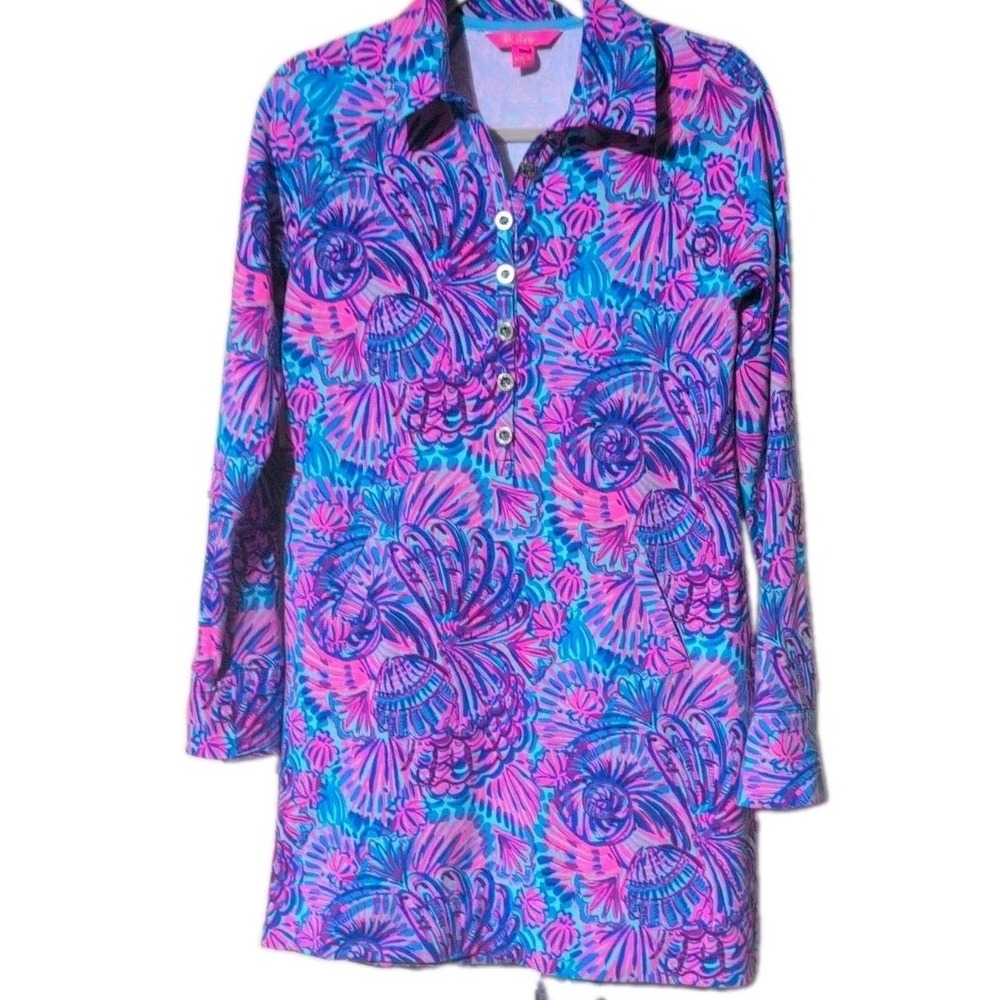 Lilly Pulitzer Size Women's S Ports Dress Turquoise Oasis Shelleidoscope Sport